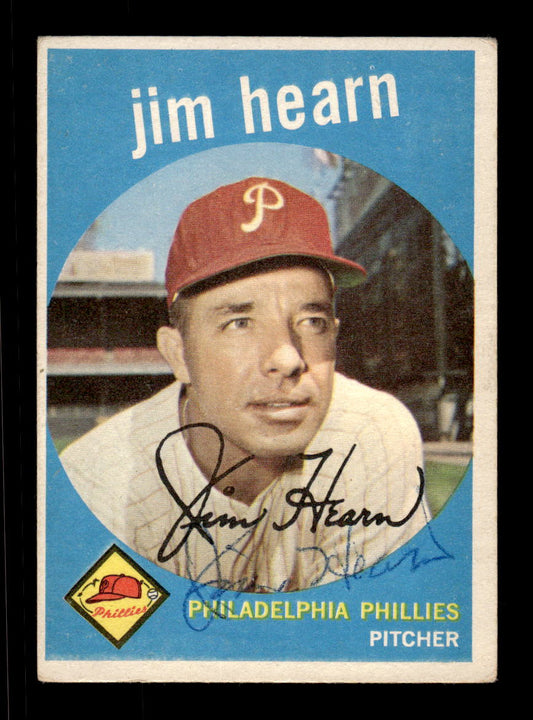 1959 Topps #63 Jim Hearn Philadelphia Phillies SIGNED ON CARD CS26017643