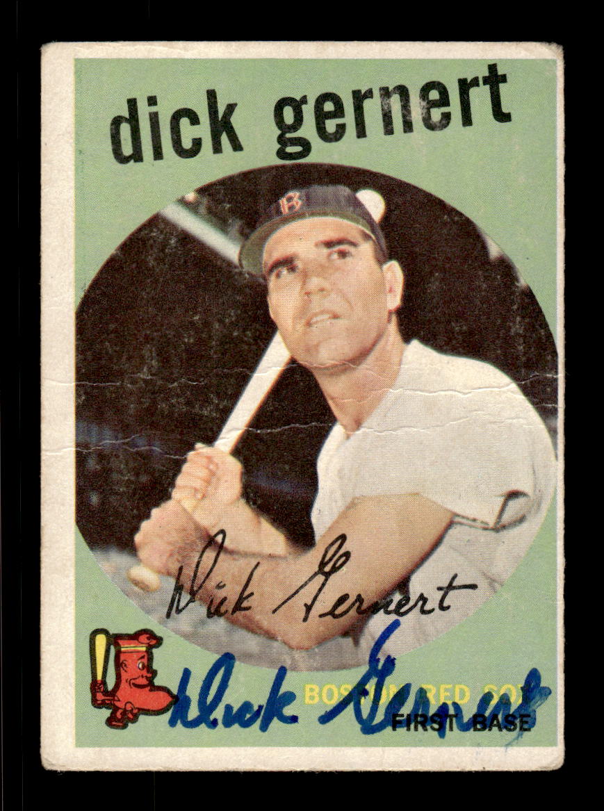 1959 Topps #13 Dick Gernert Boston Red Sox SIGNED ON CARD CS26017646