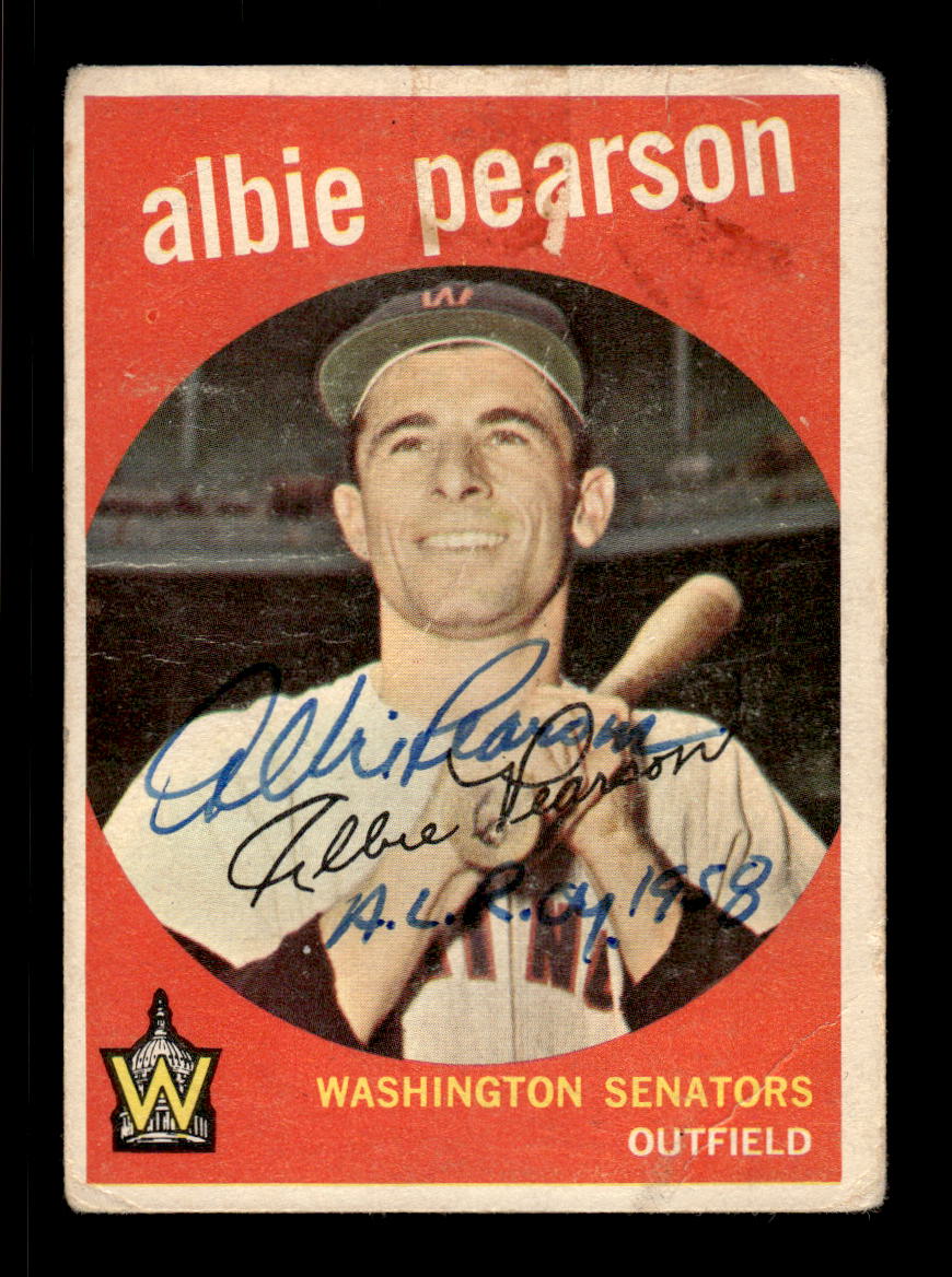 1959 Topps #4 Albie Pearson Washington Senators SIGNED ON CARD CS26017648