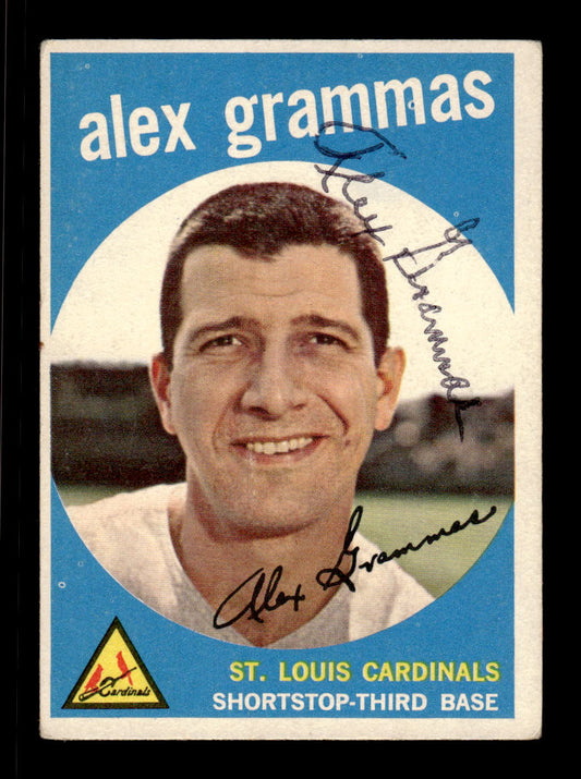 1959 Topps #6 Alex Grammas St. Louis Cardinals SIGNED ON CARD CS26017650
