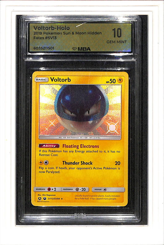 Hidden Fates: Shiny Vault #SV13/SV94 Voltorb MBA 10 SN 6035211501