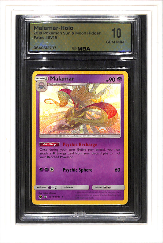 Hidden Fates: Shiny Vault #SV18/SV94 Malamar MBA 10 SN 640512797