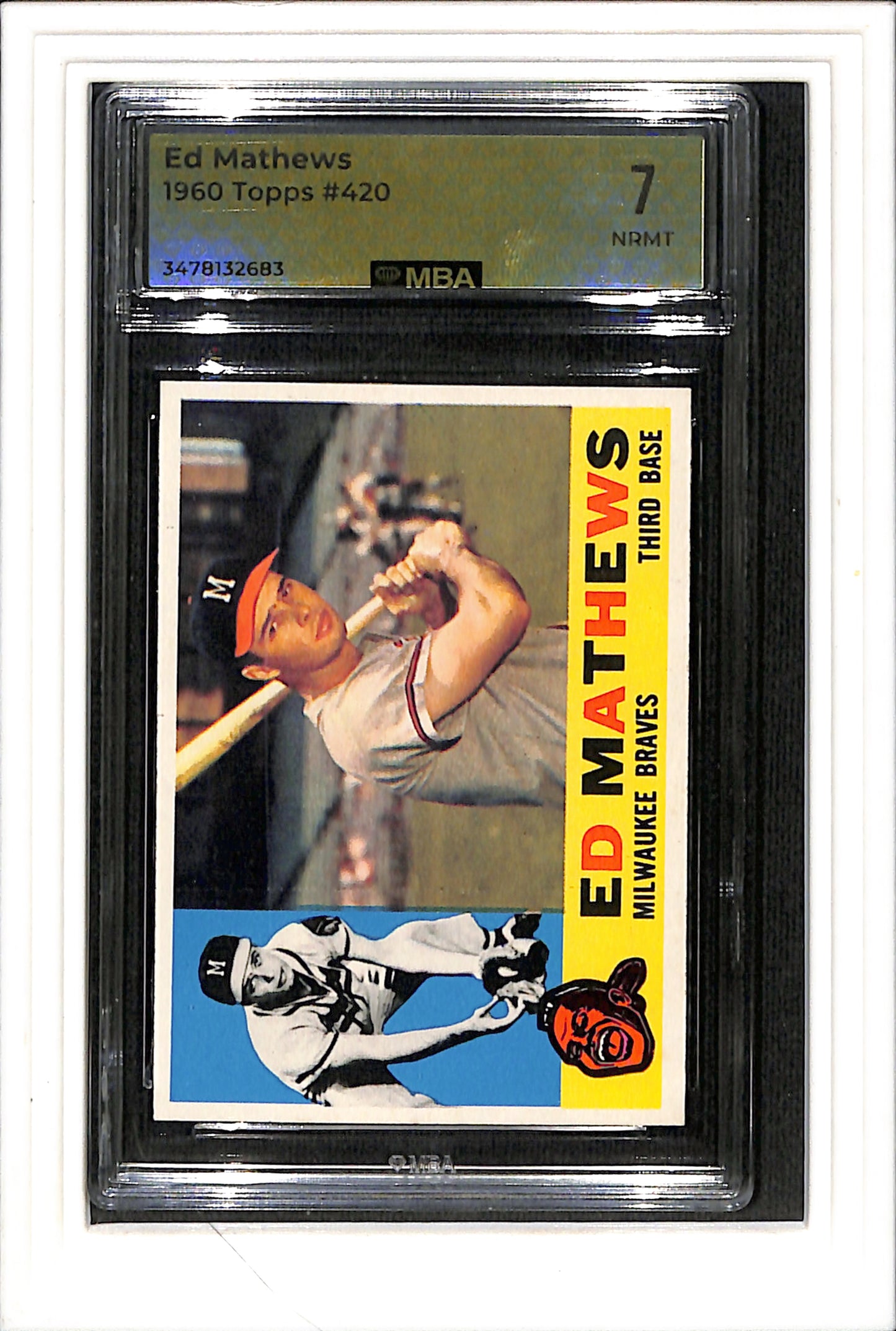 1960 Topps #420b Ed Mathews MBA 7 SN 3478132683