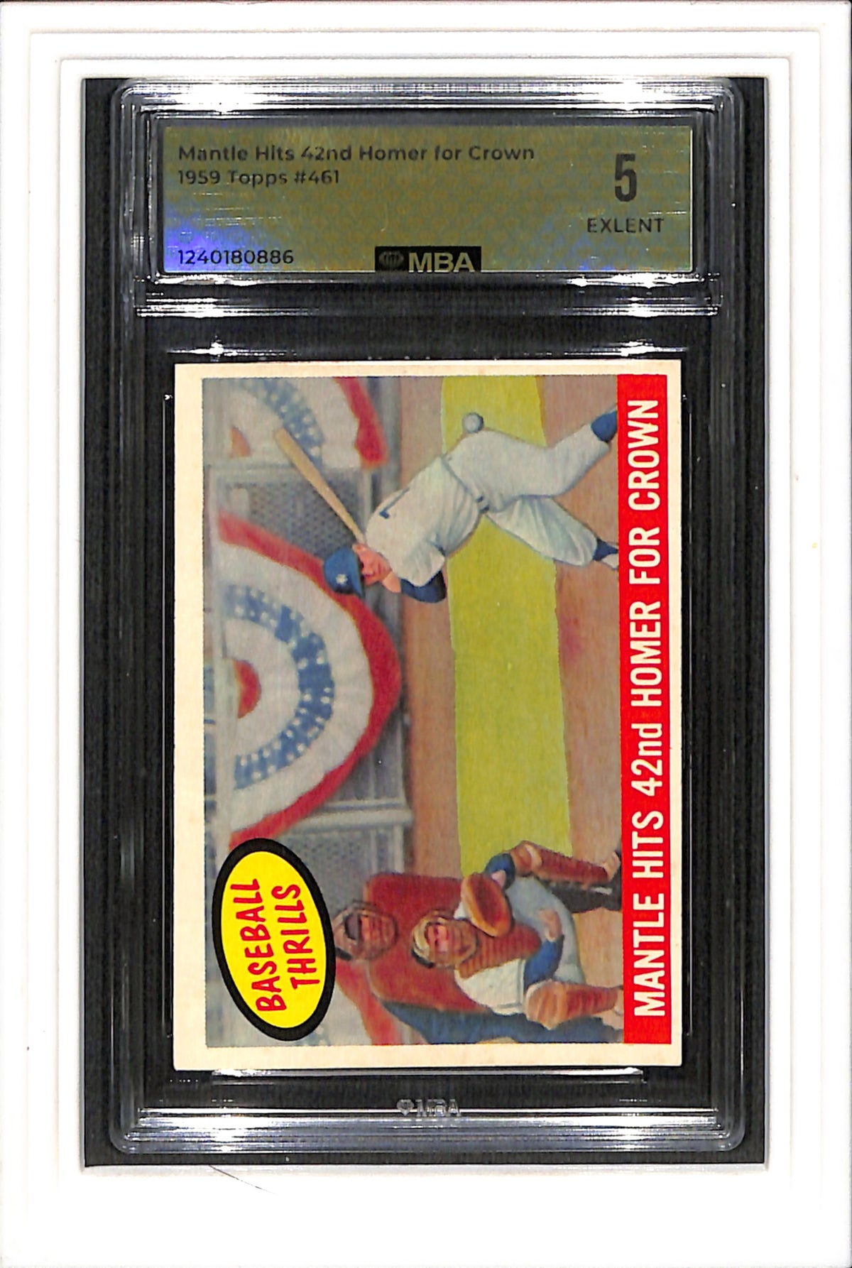 1959 Topps #461 Mickey Mantle MBA 5 SN 1240180886