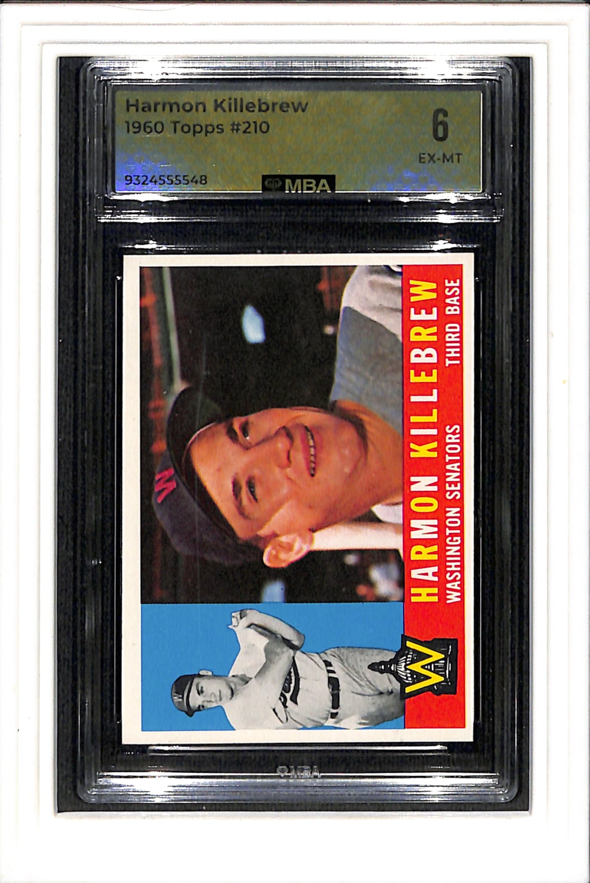 1960 Topps #210 Harmon Killebrew MBA 6 SN 9324555548