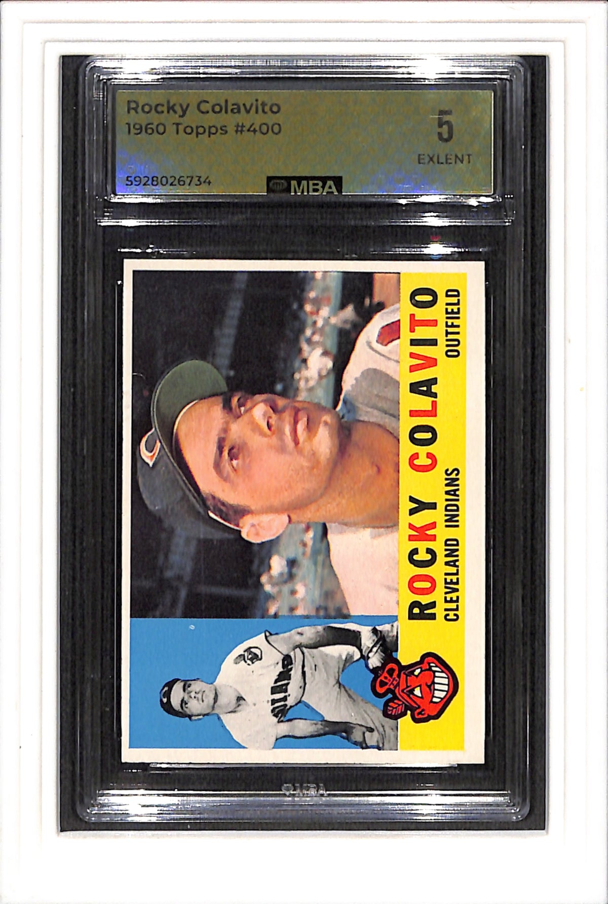 1960 Topps #400 Rocky Colavito MBA 5 SN 5928026734