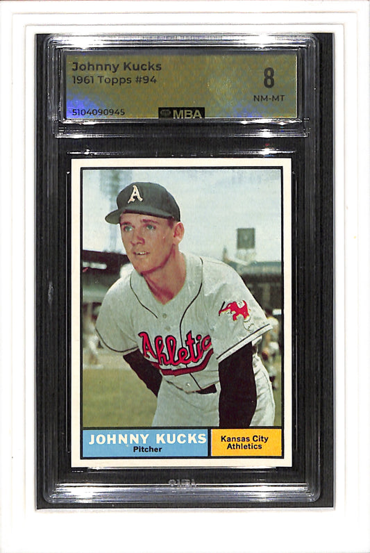 1961 Topps #94 Johnny Kucks MBA 8 SN 5104090945