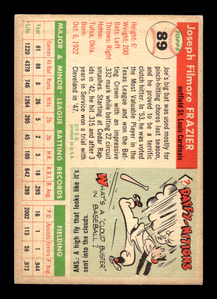 1955 Topps #89 Joe Frazier St. Louis Cardinals VG CS26017831