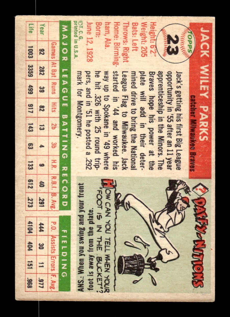 1955 Topps #23 Jack Parks Milwaukee Braves VG CS26017855
