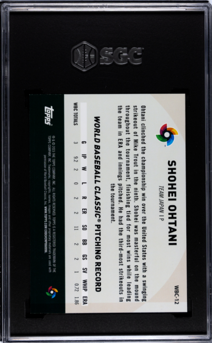 2023 Topps Japan Edition #WBC-12 Shohei Ohtani Wbc Japanese SGC 9 SN 8238259