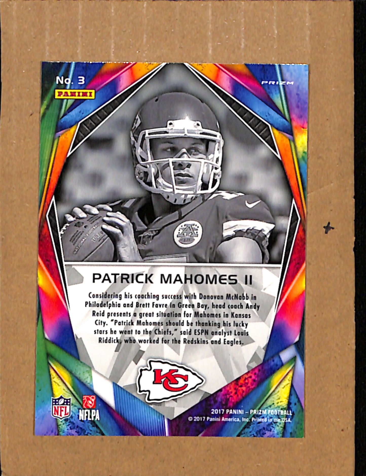 2017 Panini Prizm #3 Patrick Mahomes II Kansas City Chiefs NMT CS26017867