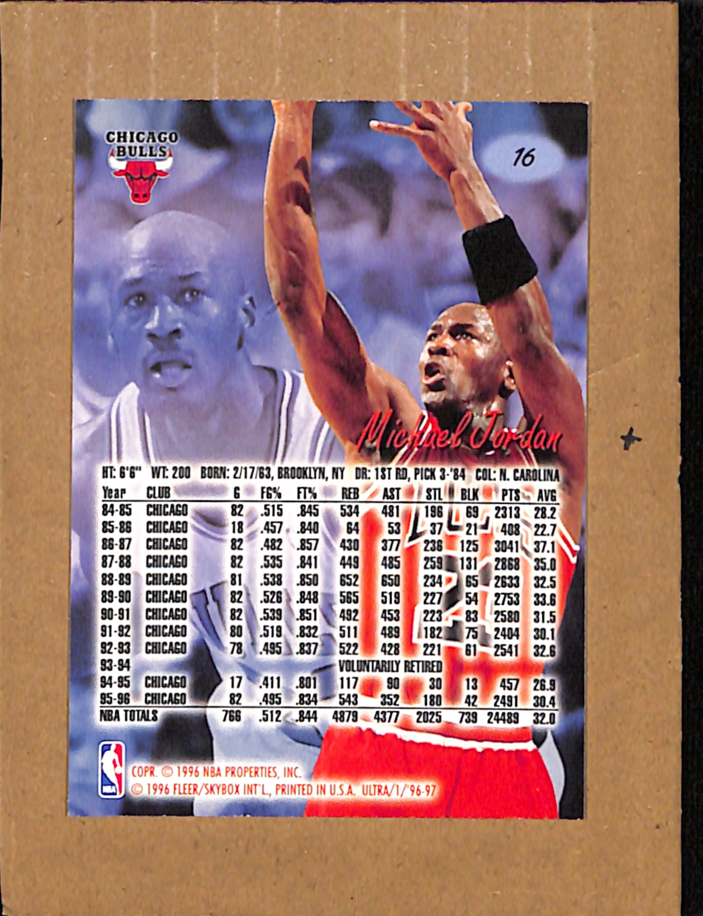 1996-97 Ultra #16 Michael Jordan Chicago Bulls NMT CS26017868