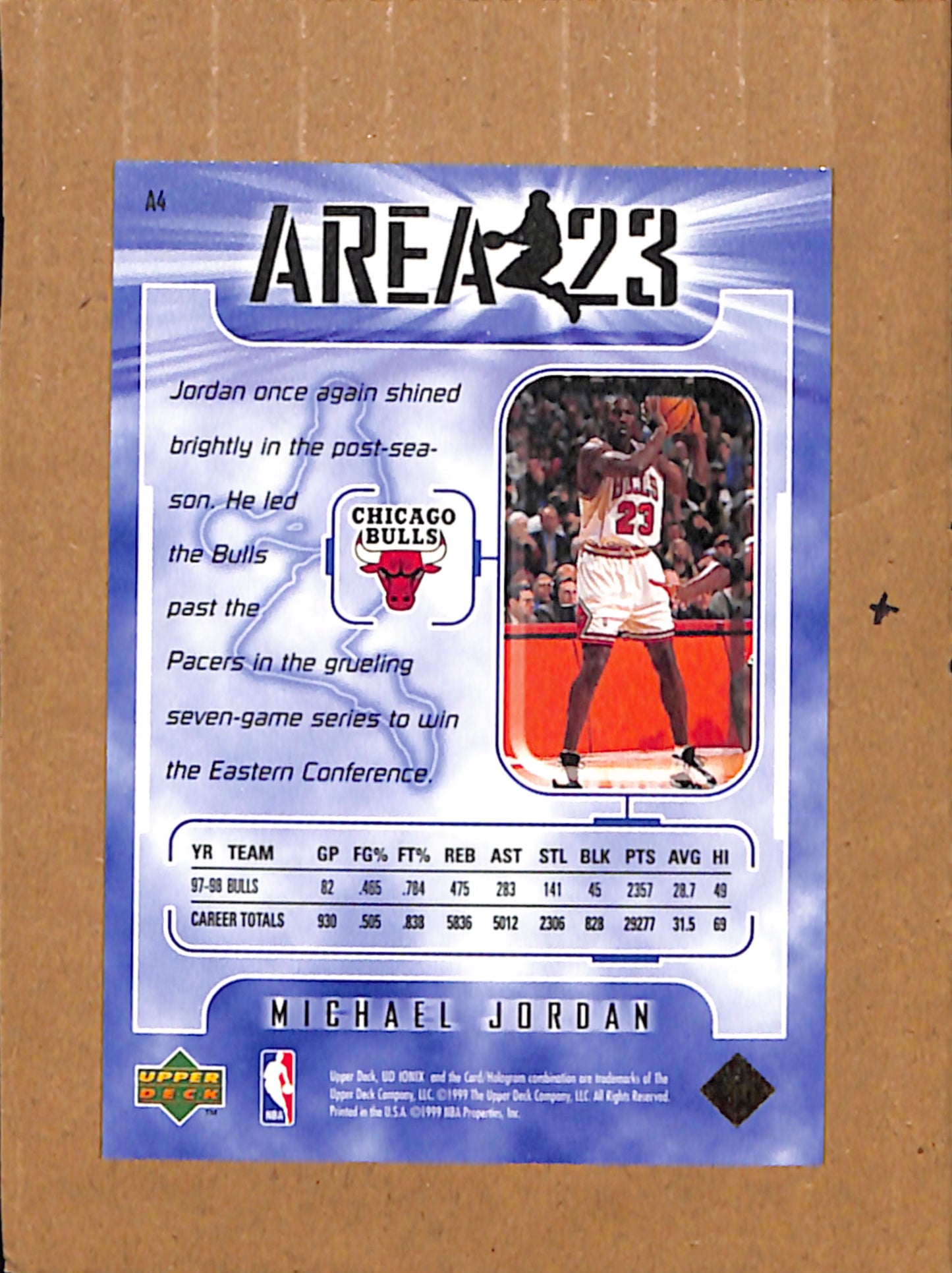 1998-99 Upper Deck Ionix #A4 Michael Jordan Chicago Bulls NMT CS26017873
