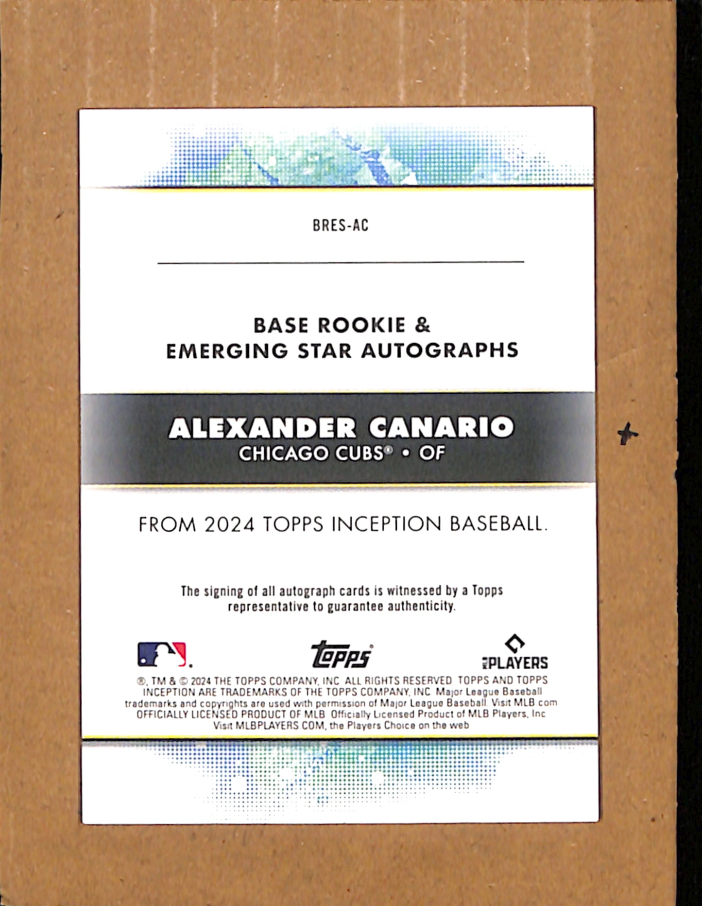 2024 Topps Inception #BRES-AC Alexander Canario Auto /299 NMT CS26017893
