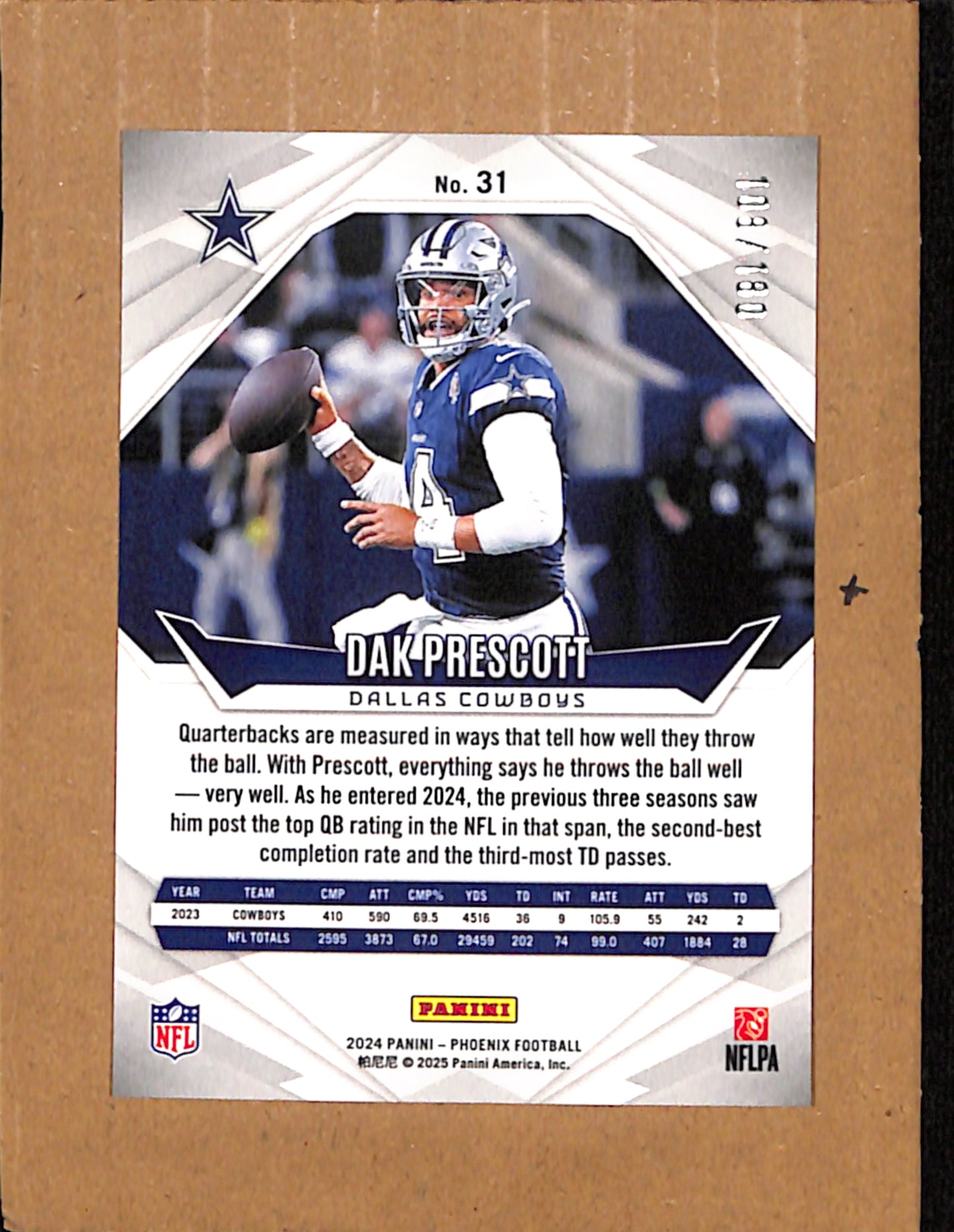 2024 Panini Phoenix #31 Dak Prescott Dallas Cowboys /180 CS26017897