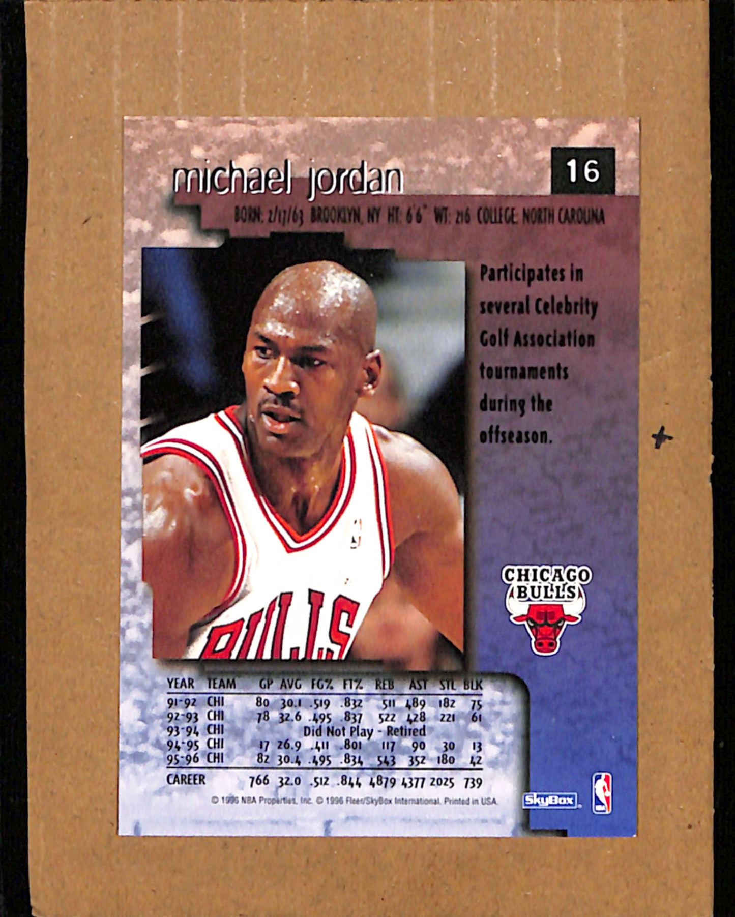 1996-97 SkyBox Premium #16 Michael Jordan Chicago Bulls NMT CS26017919