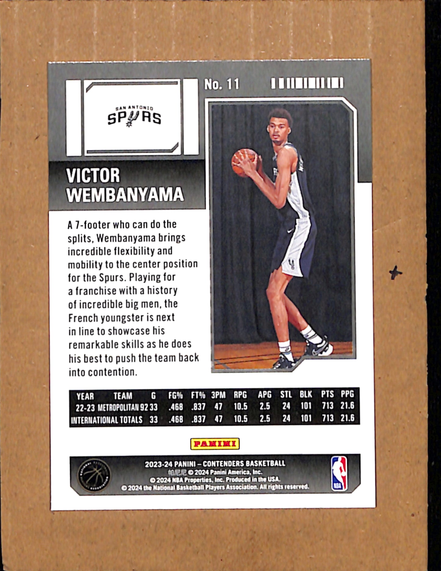 2023-24 Panini Contenders #11 Victor Wembanyama San Antonio Spurs NMT CS26017928