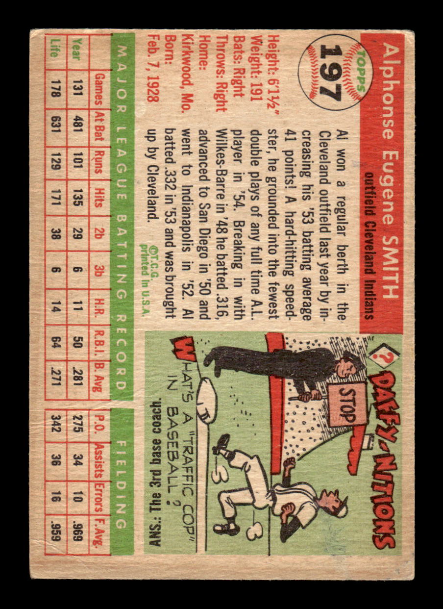 1955 Topps #197 Al Smith Cleveland Indians VG CS26017951