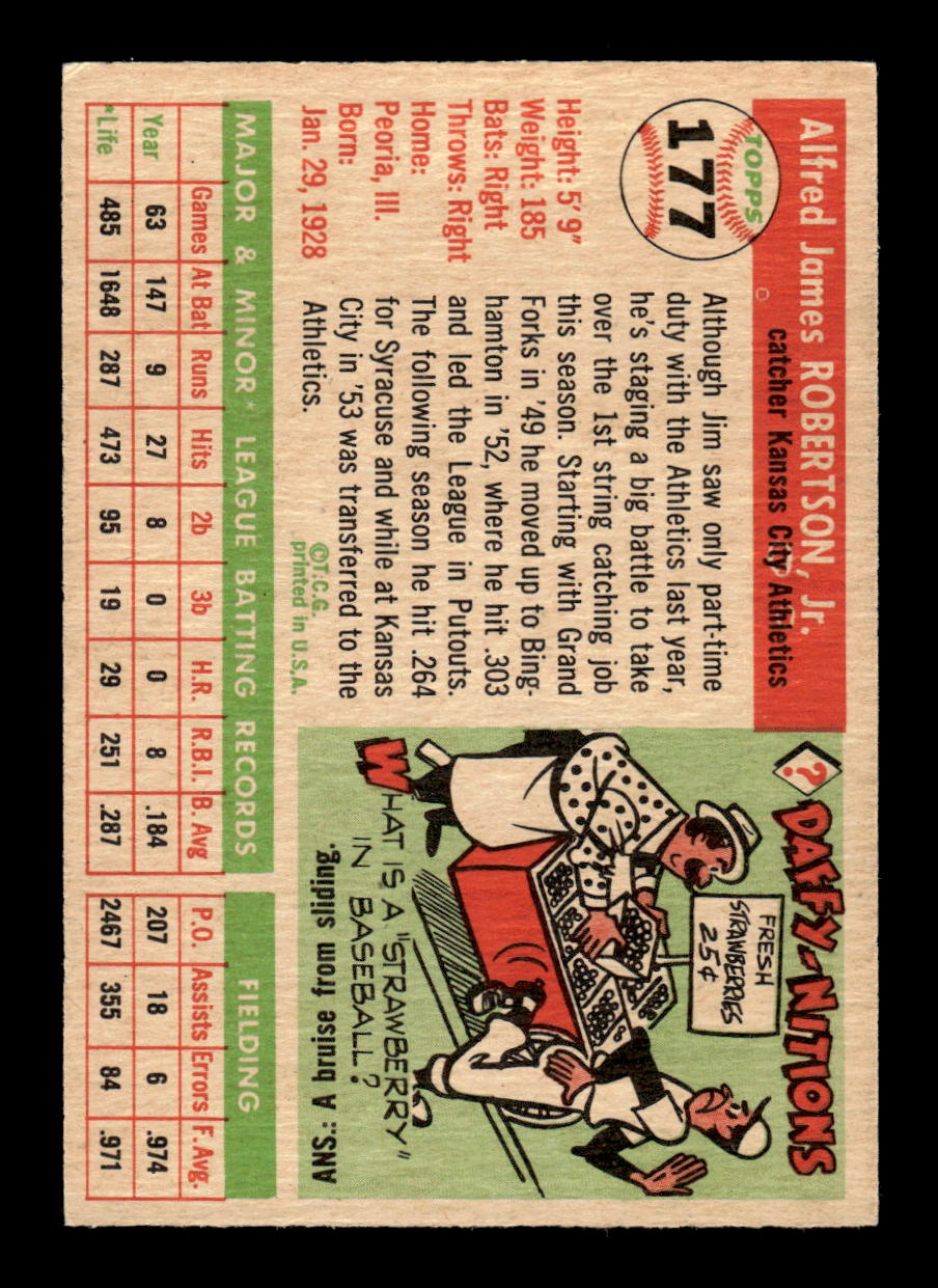 1955 Topps #177 Jim Robertson Kansas City Athletics VG CS26017959