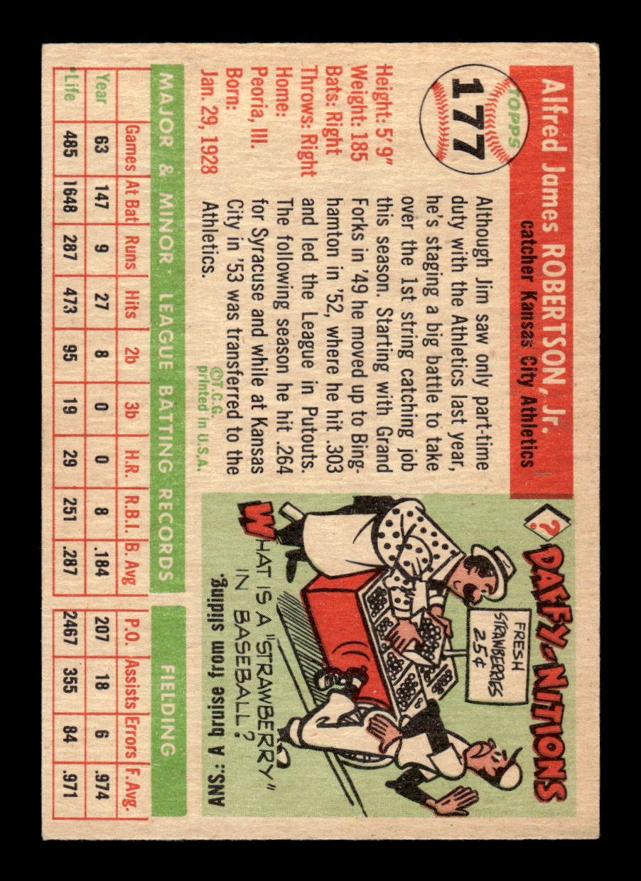 1955 Topps #177 Jim Robertson Kansas City Athletics VG CS26017960