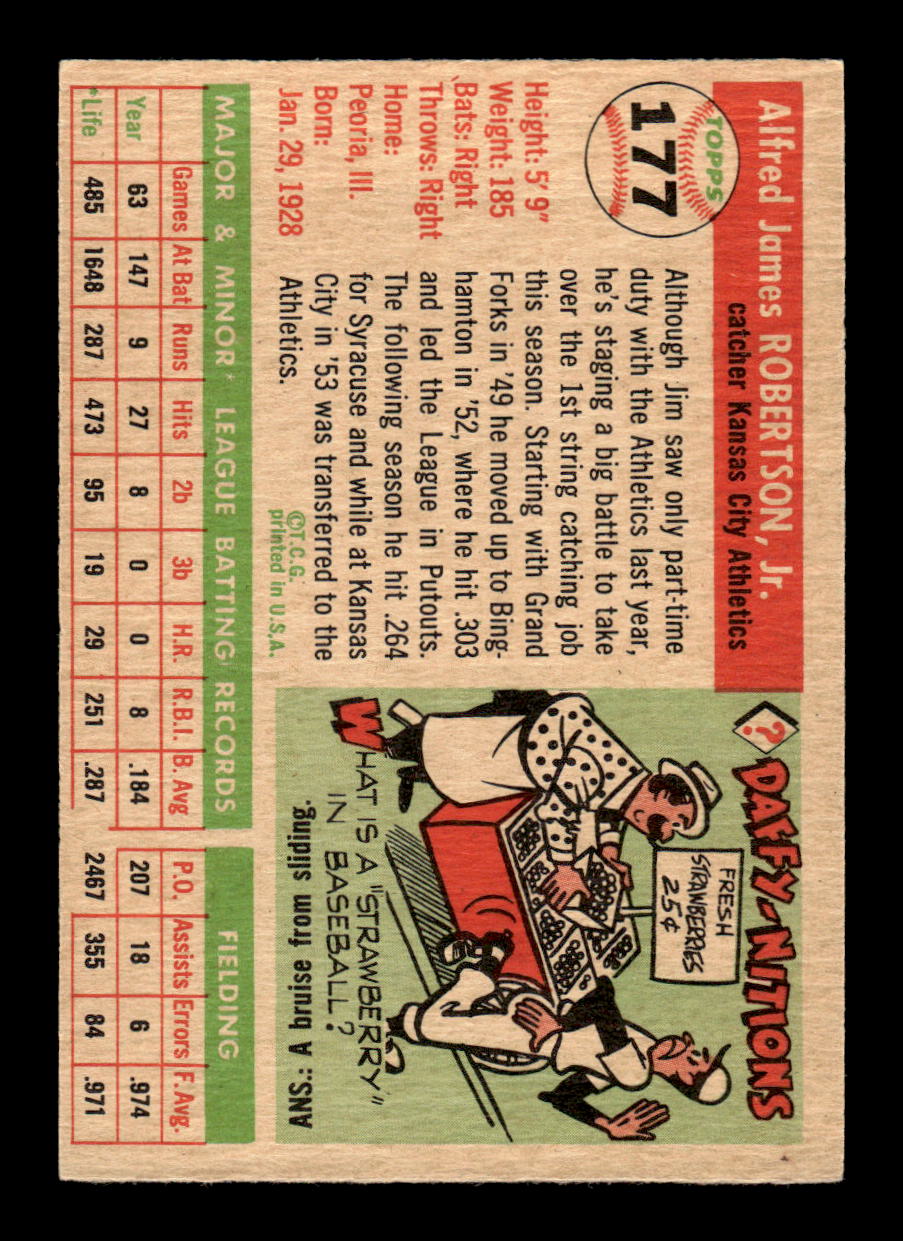 1955 Topps #177 Jim Robertson Kansas City Athletics VG CS26017963