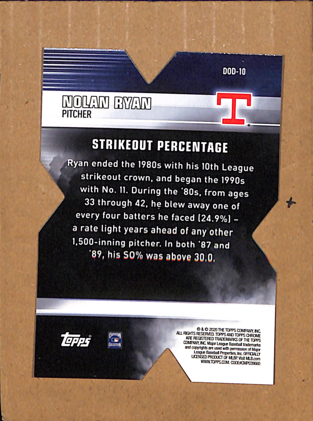2020 Topps Chrome #DOD-10 Nolan Ryan Texas Rangers NMT CS26018312