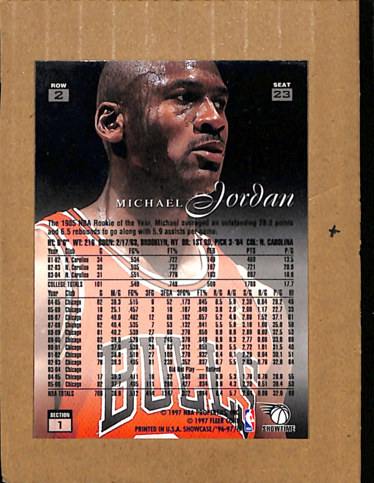 1996-97 Flair Showcase #23 Michael Jordan Chicago Bulls NMT CS26018324