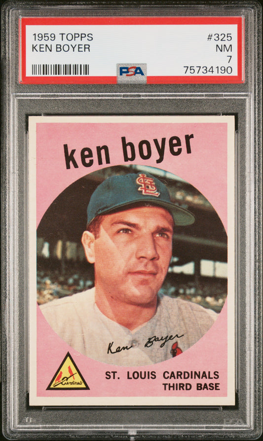 1959 Topps #325 Ken Boyer PSA 7 SN 75734190