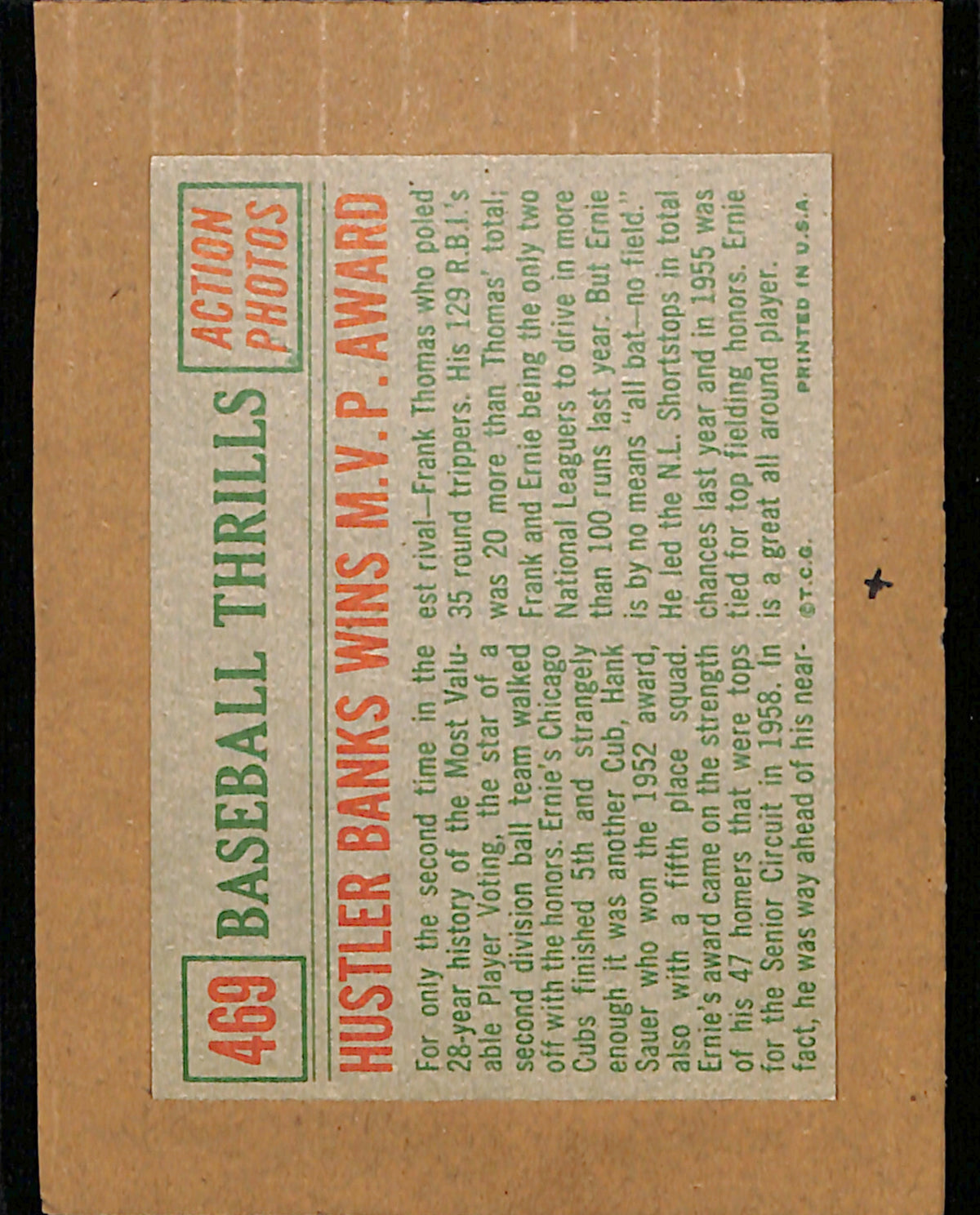 1959 Topps #469 Ernie Banks Chicago Cubs EXMT CS26018491