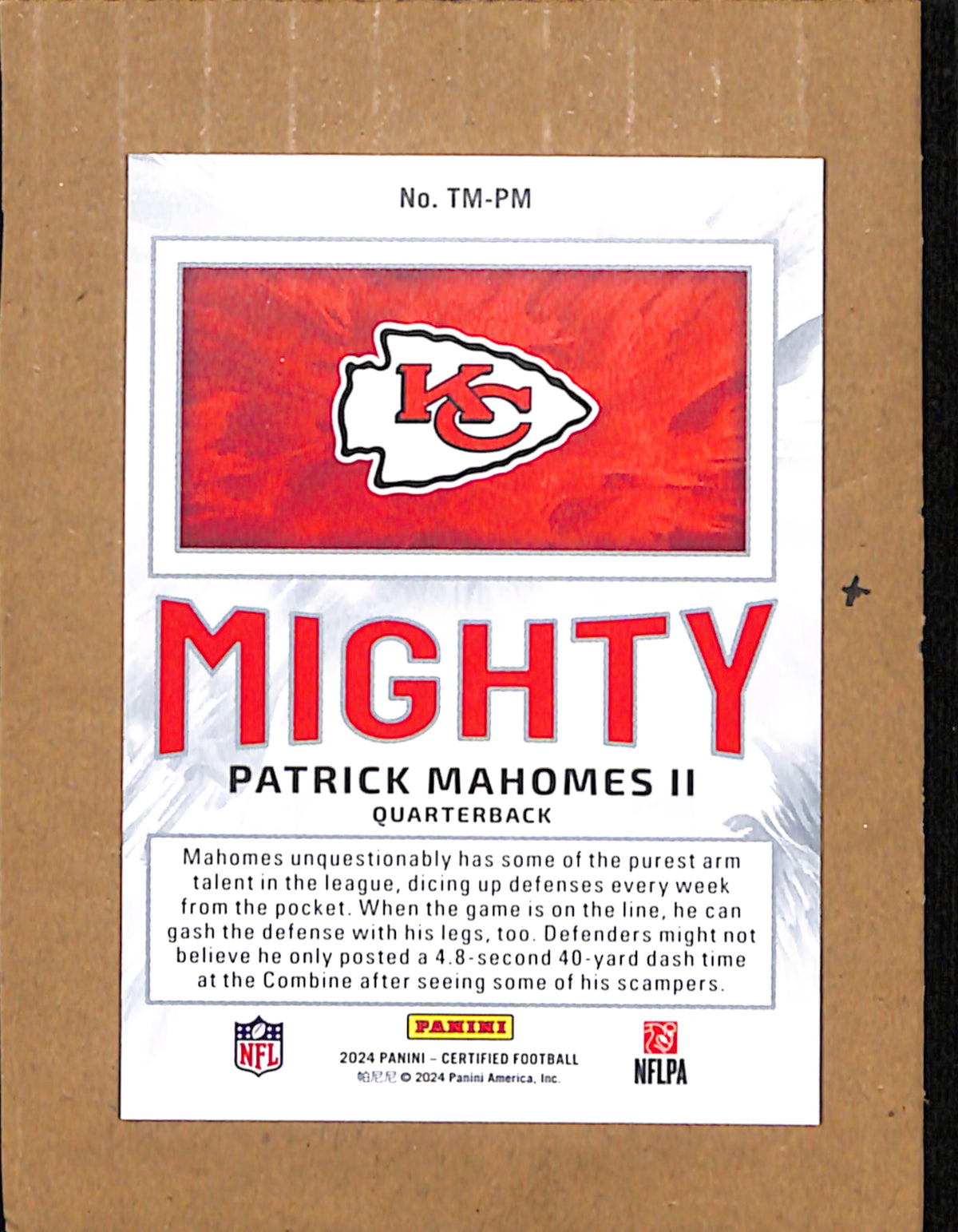 2024 Panini Certified #TM-PM Patrick Mahomes II Gold Foil NMT CS26018499