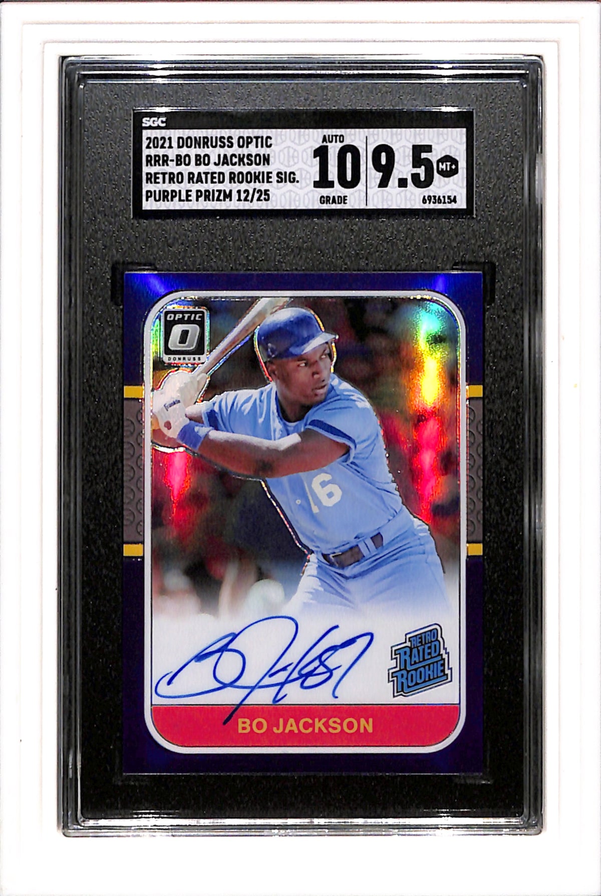 2021 Donruss Optic #RRR-BO Bo Jackson Sig. Purple Prizm /25 SGC 9.5 SN 6936154
