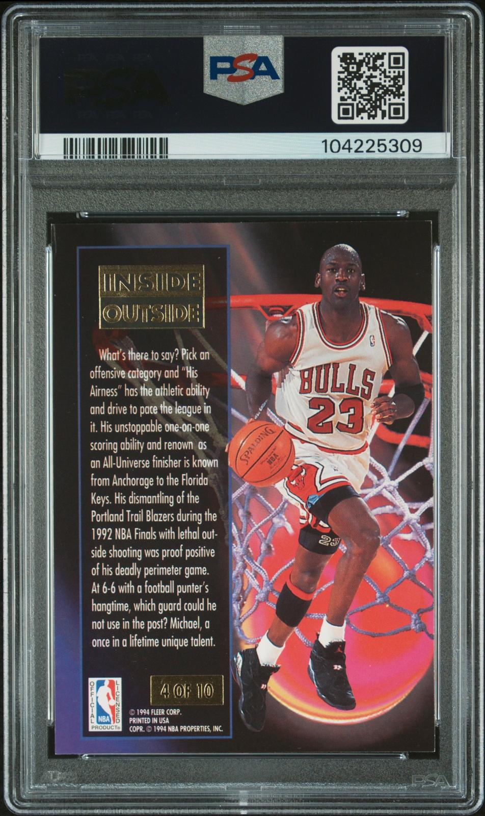1993 Ultra Inside/Outside #4 Michael Jordan Inside/Outside PSA 7 SN 104225309