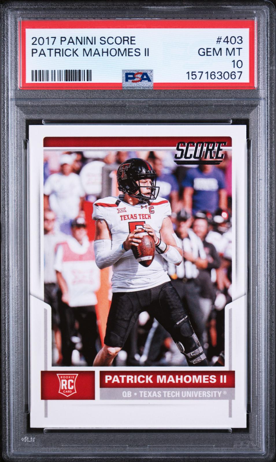 2017 Panini Score #403 Patrick Mahomes Ii PSA 10 SN 157163067