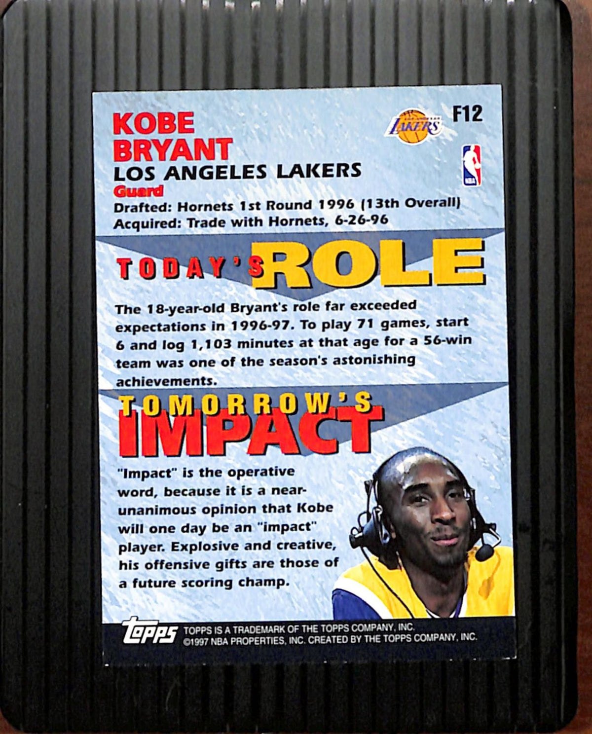 1997-98 Topps #F12 Kobe Bryant Lakers NMT CS26018709
