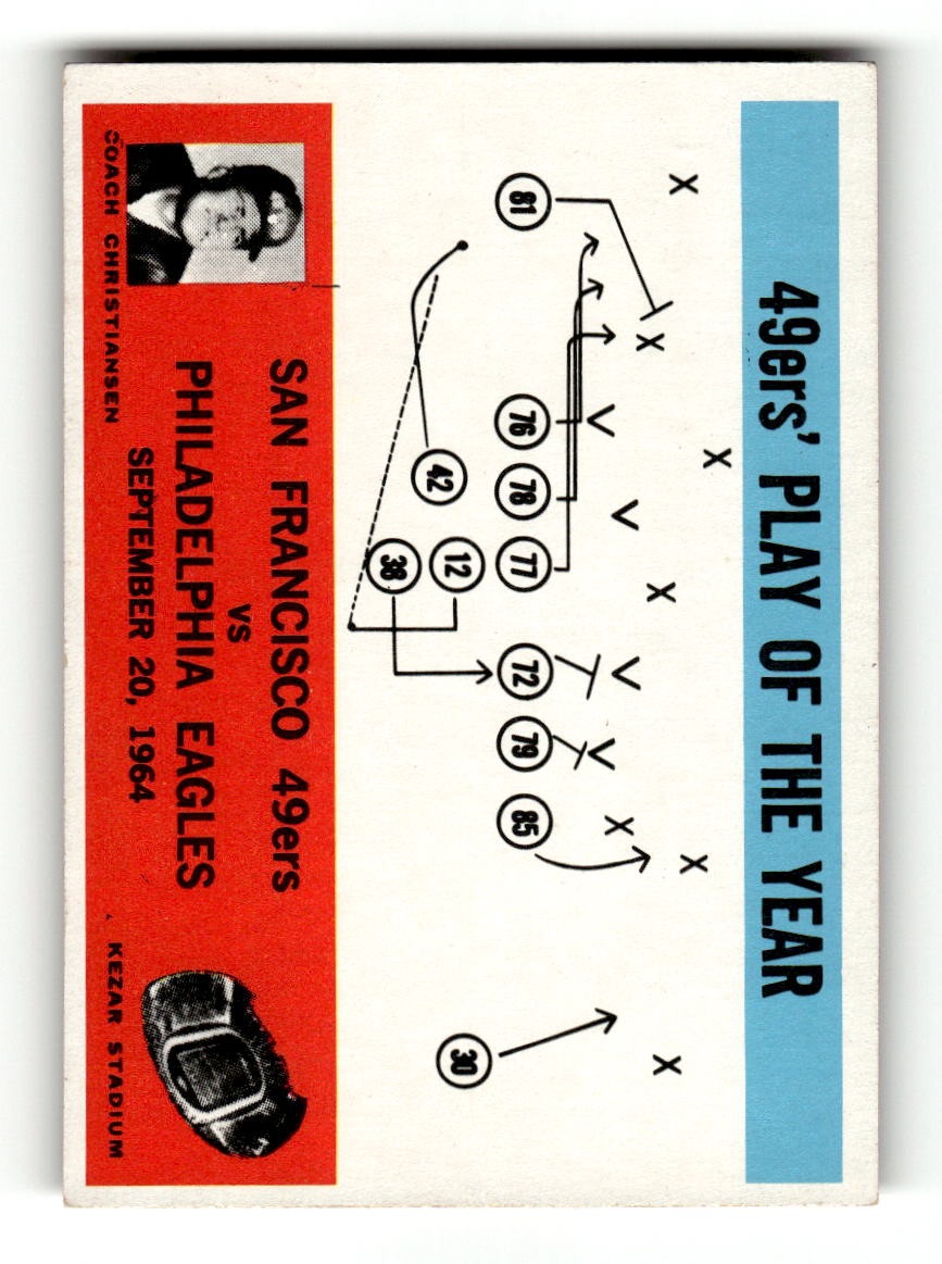 1965 Philadelphia #182 49ers Play of the Year - Jack Christiansen 49ers VGEX CS26018882