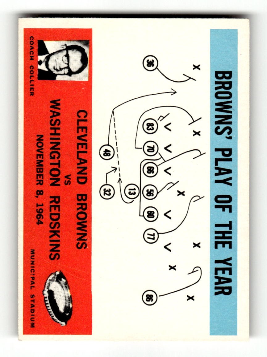 1965 Philadelphia #42 Browns Play of the Year - Blanton Collier Browns VGEX CS26018892