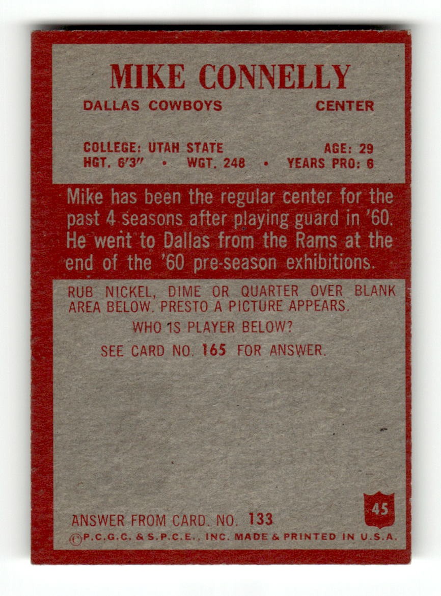 1965 Philadelphia #45 Mike Connelly Cowboys VGEX CS26018894