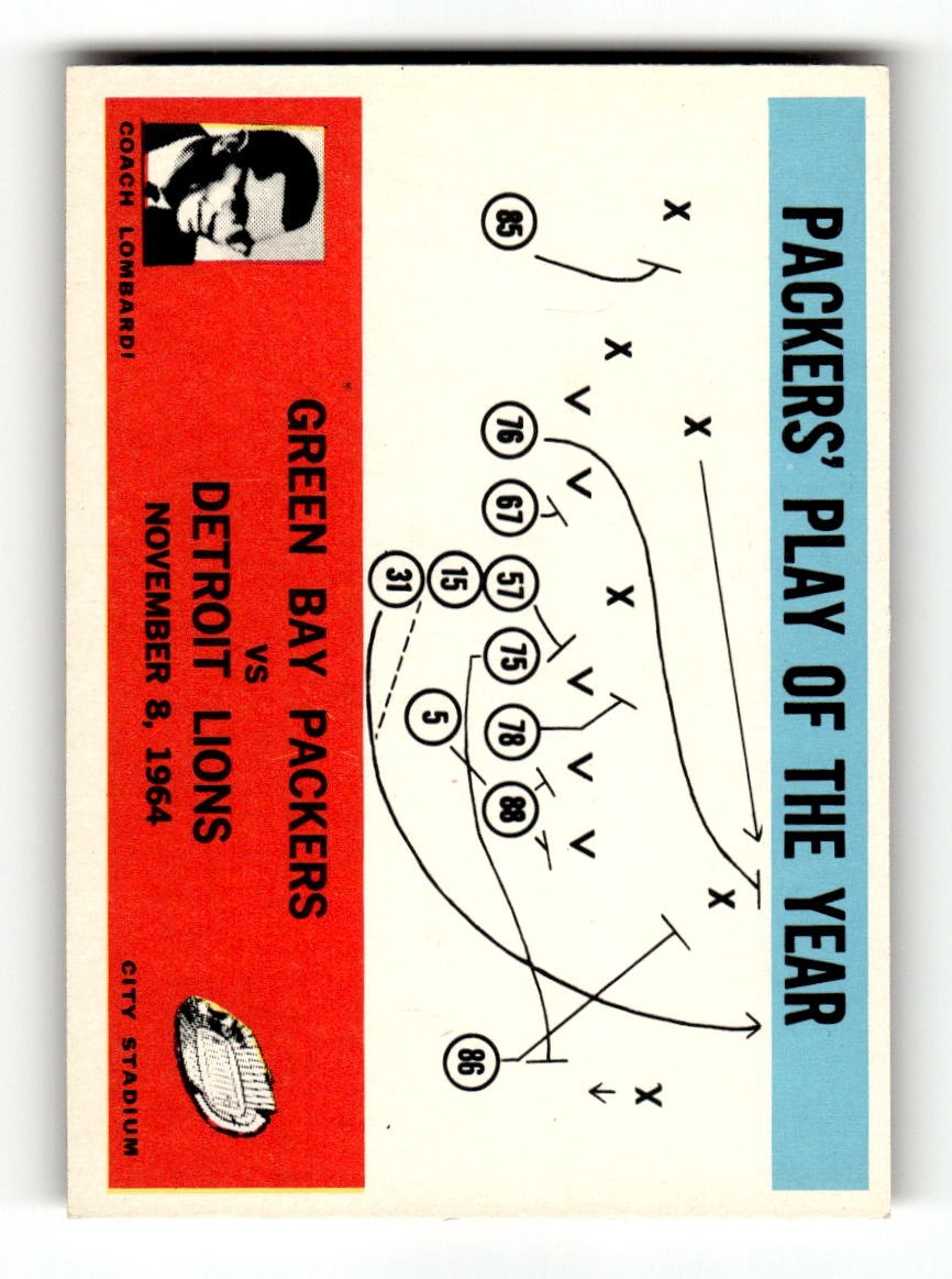 1965 Philadelphia #84 Packers Play of the Year - Vince Lombardi Packers VGEX CS26018901