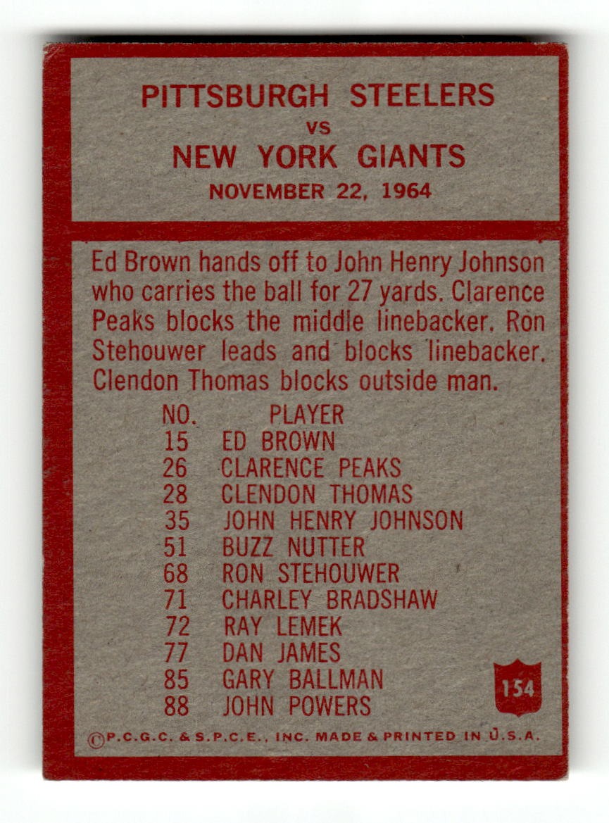 1965 Philadelphia #154 Steelers Play of the Year - Buddy Parker Steelers VGEX CS26018908
