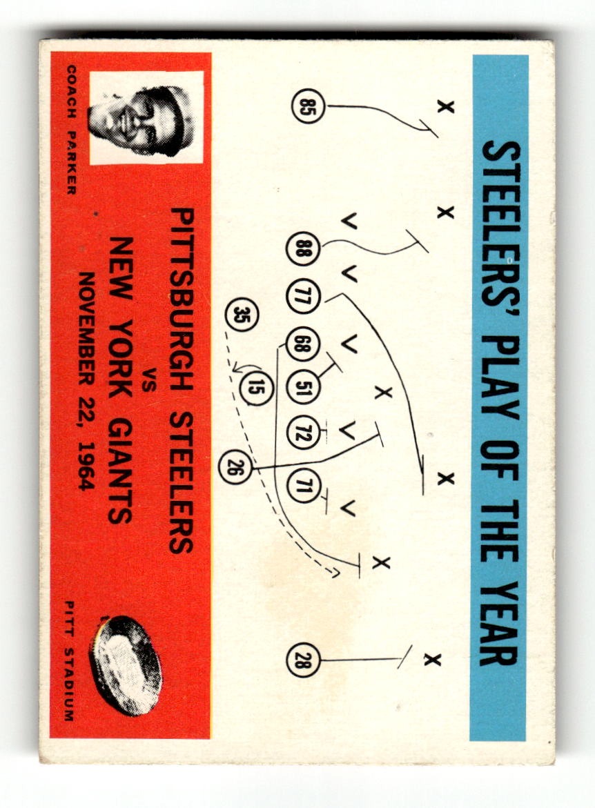 1965 Philadelphia #154 Steelers Play of the Year - Buddy Parker Steelers VGEX CS26018908