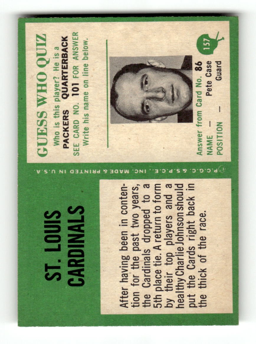 1966 Philadelphia #157 St. Louis Cardinals Cardinals VGEX CS26018911