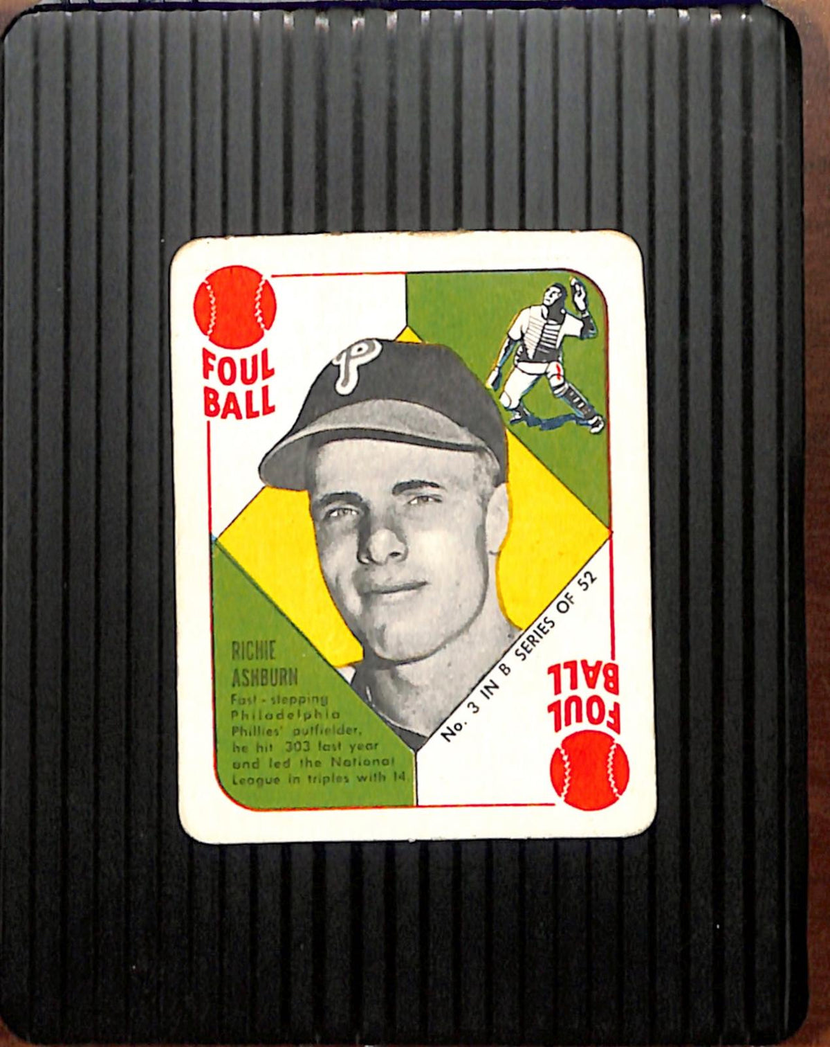 1951 Topps Blue Backs #3 Richie Ashburn (Wrinkle) VG CS26018947
