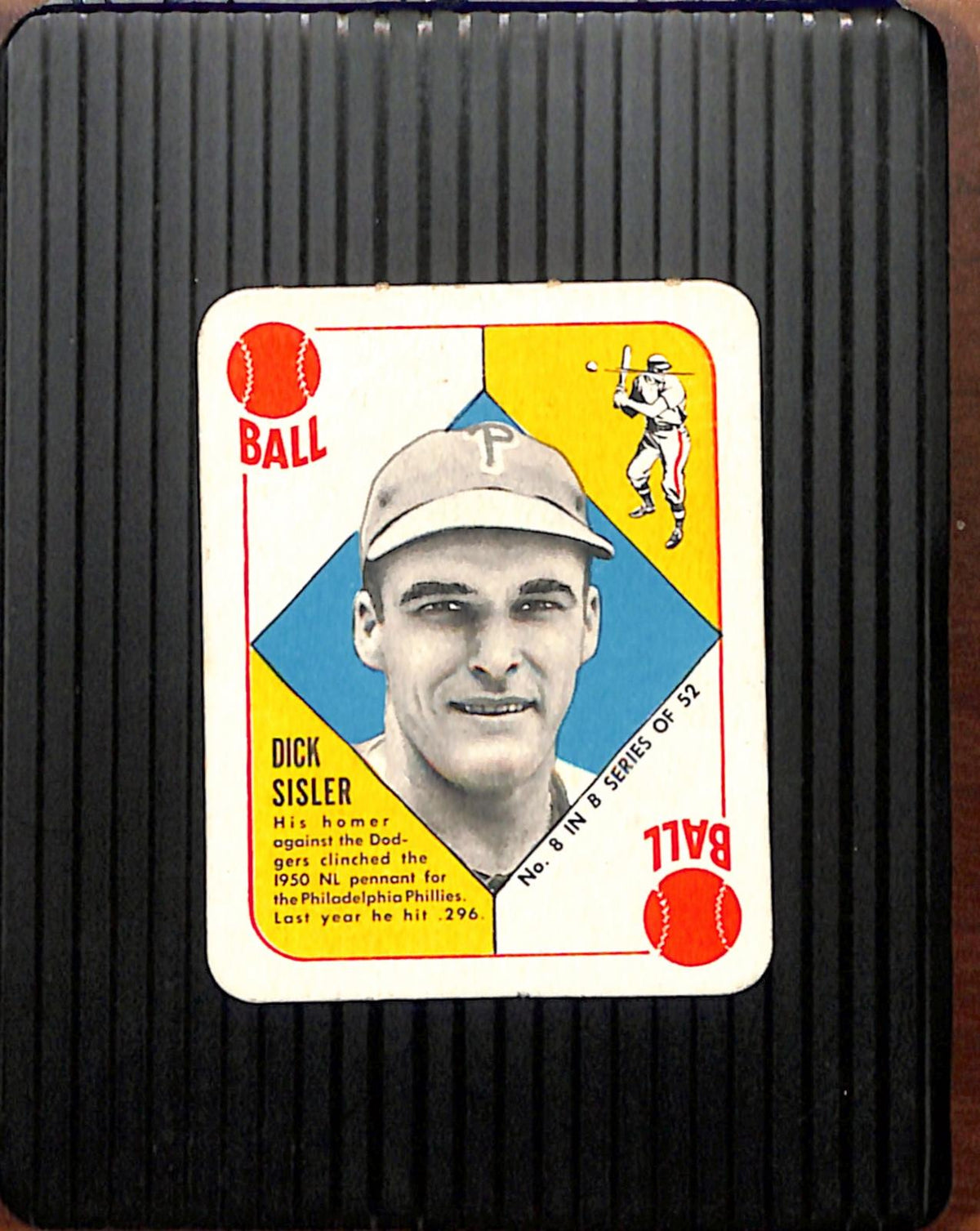 1951 Topps Blue Backs #8 Dick Sisler (Wrinkle) VG CS26018952