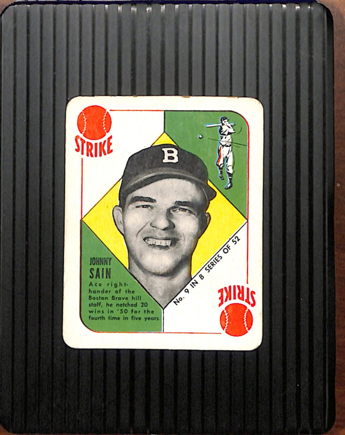 1951 Topps Blue Backs #9 Johnny Sain (Wrinkle) VG CS26018953