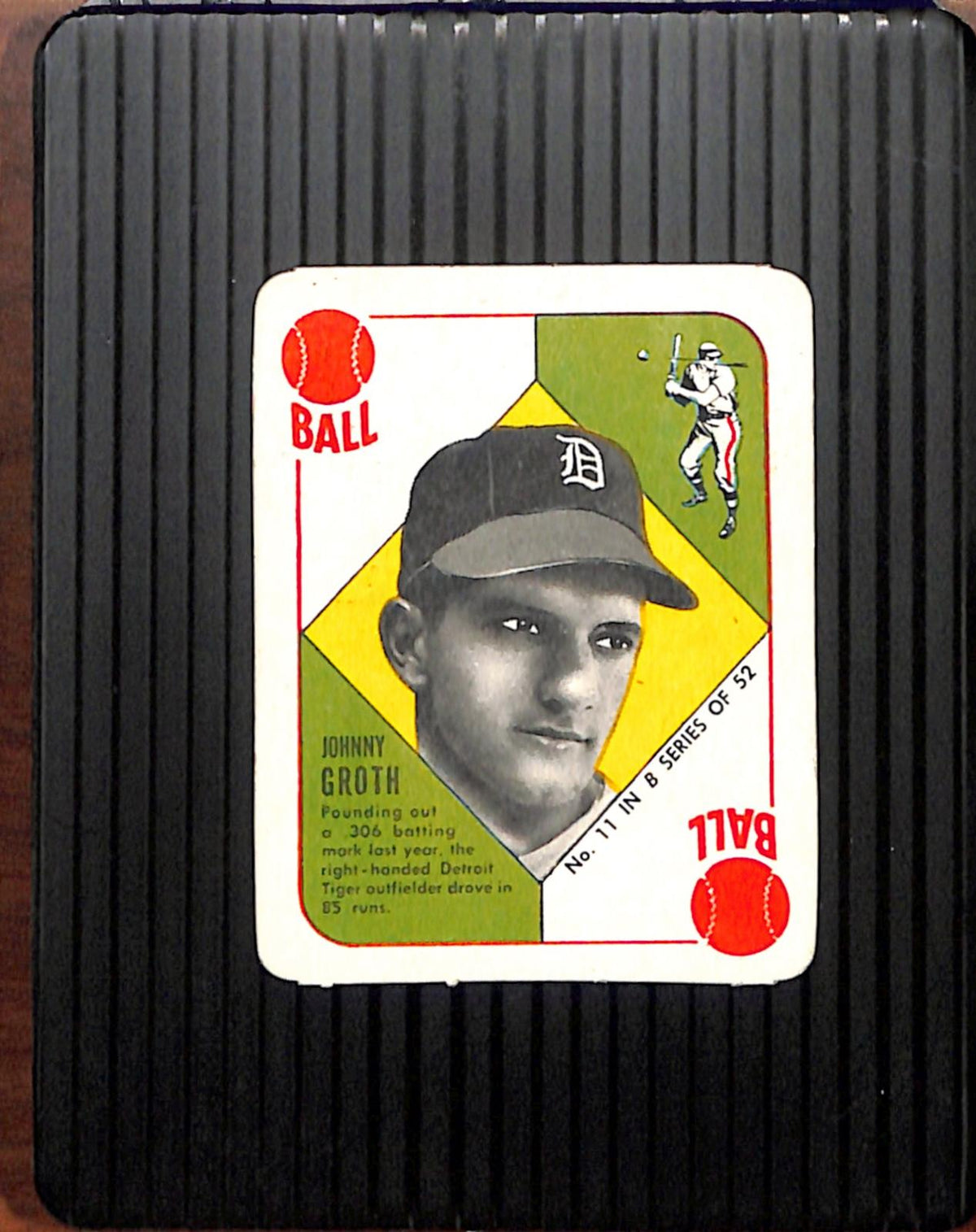 1951 Topps Blue Backs #11 Johnny Groth Tigers VG CS26018955