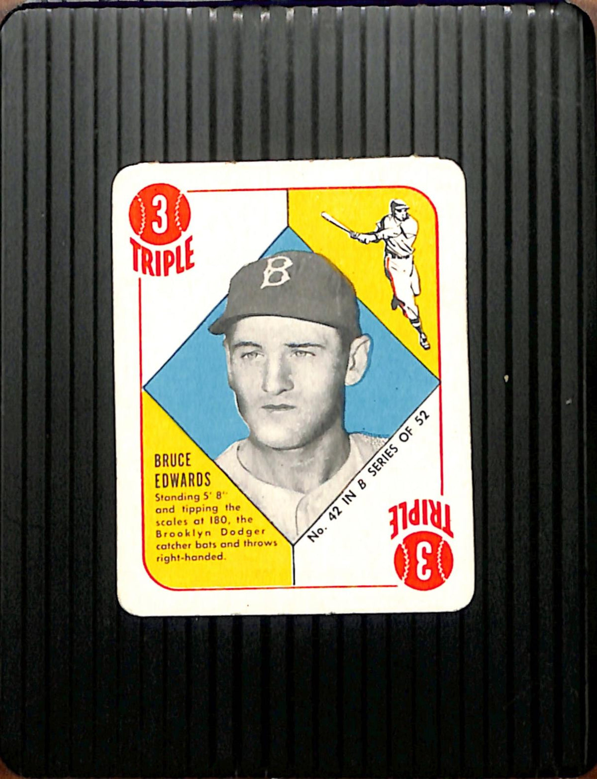 1951 Topps Blue Backs #42 Bruce Edwards Dodgers EX CS26018986