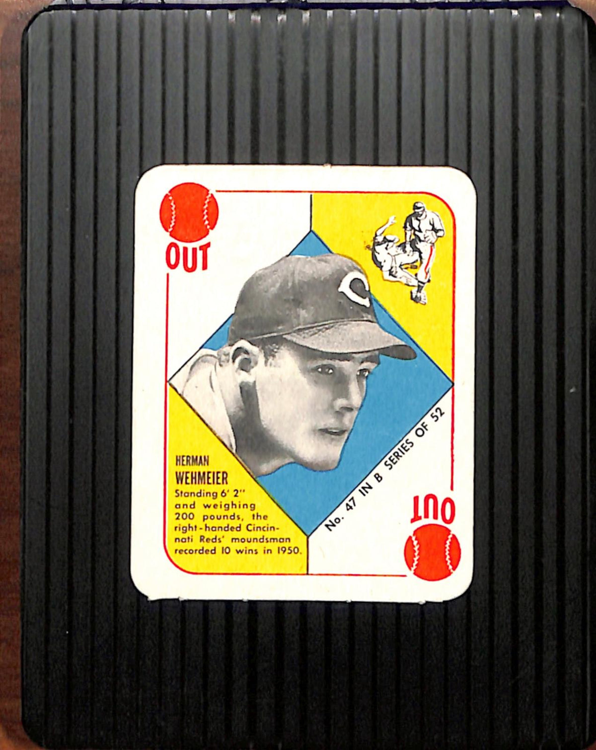 1951 Topps Blue Backs #47 Herman Wehmeier Reds EX CS26018991