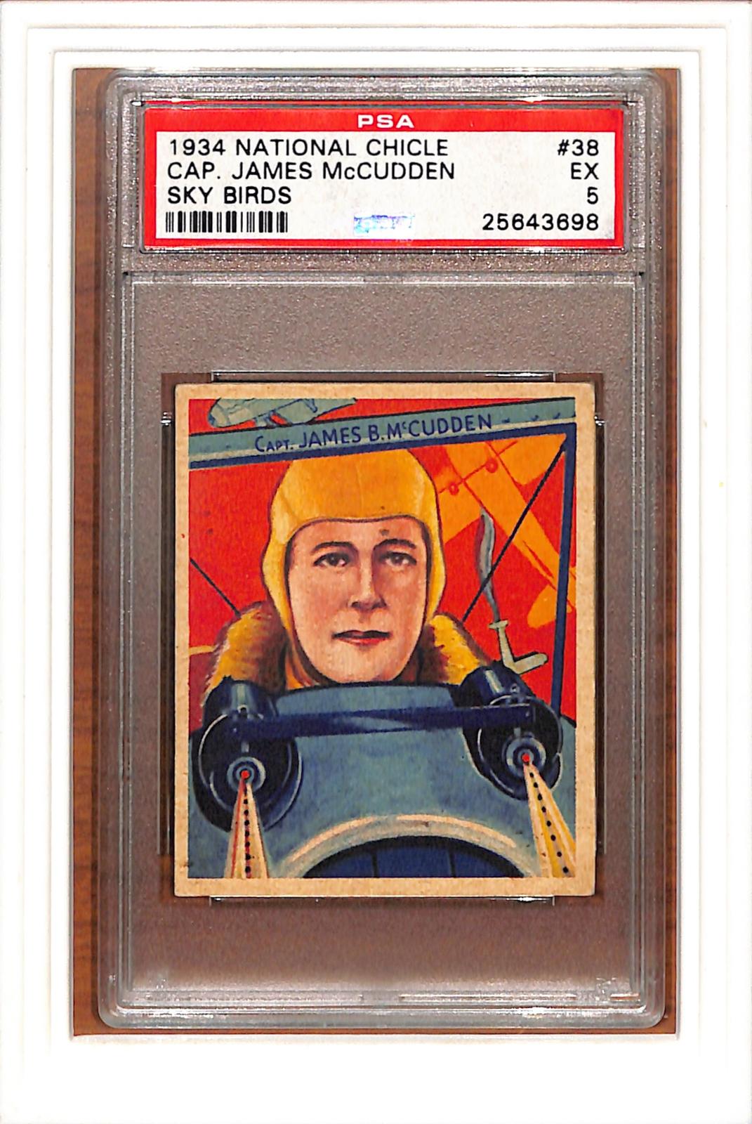 1934 National Chicle Sky Birds #38 Cap. James Mccudden Sky Birds PSA 5