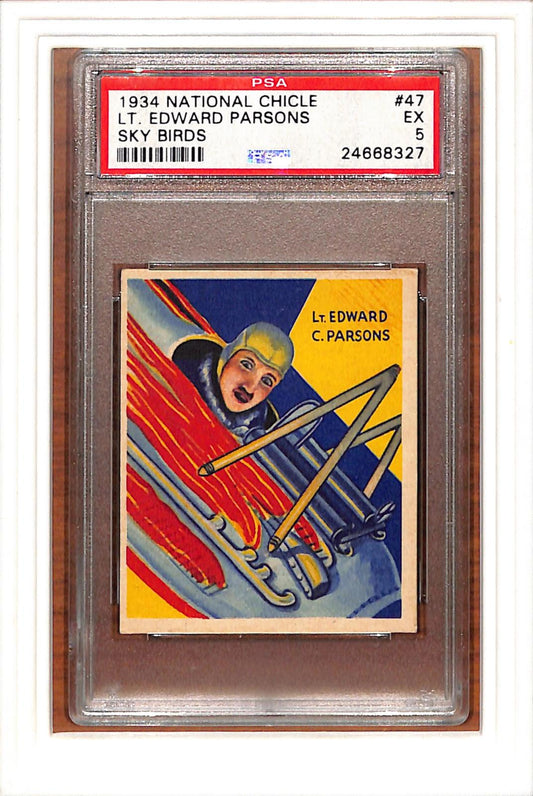 1934 National Chicle Sky Birds #47 Lt. Edward Parsons Sky Birds PSA 5