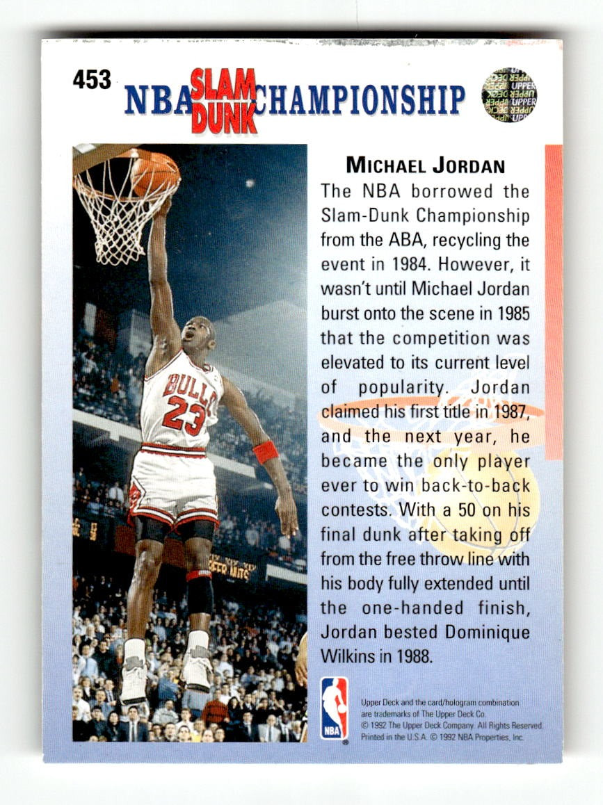 1992-93 Upper Deck #453b Michael Jordan Bulls VG CS26019113
